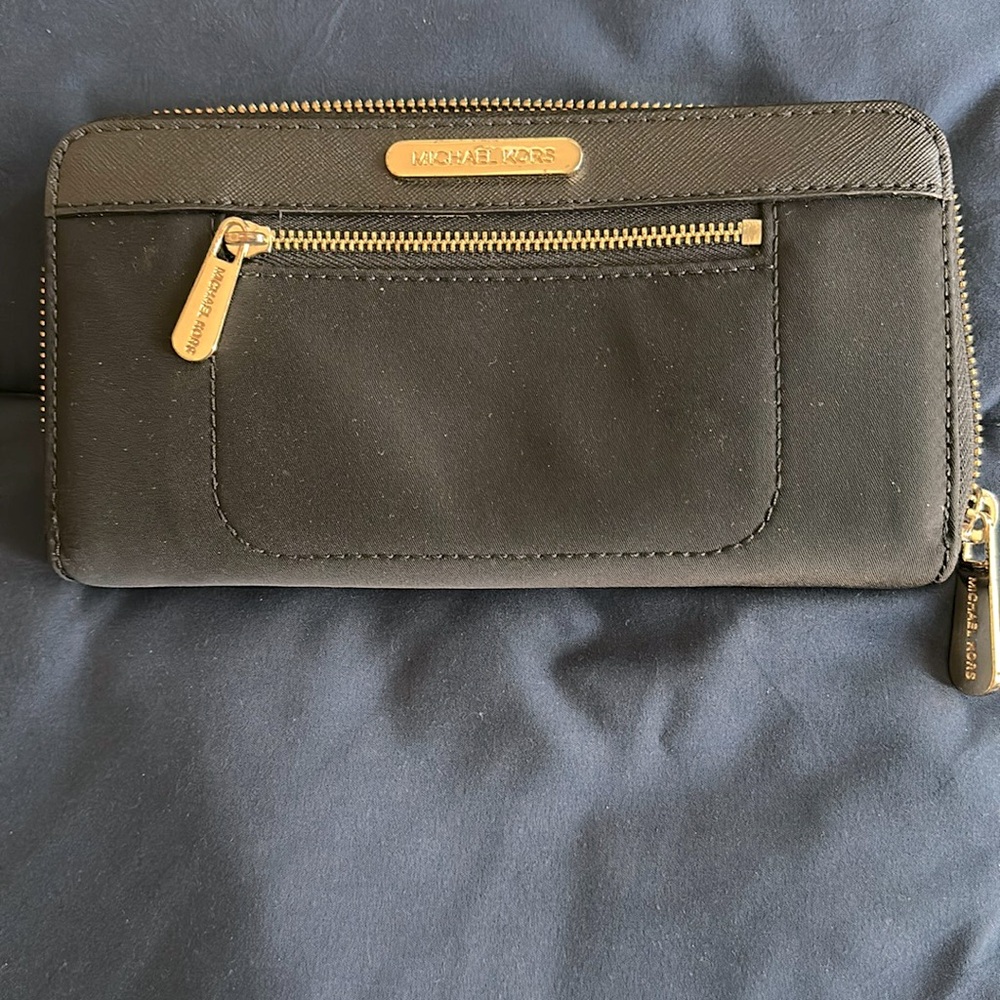 Michael Kors black nylon wallet